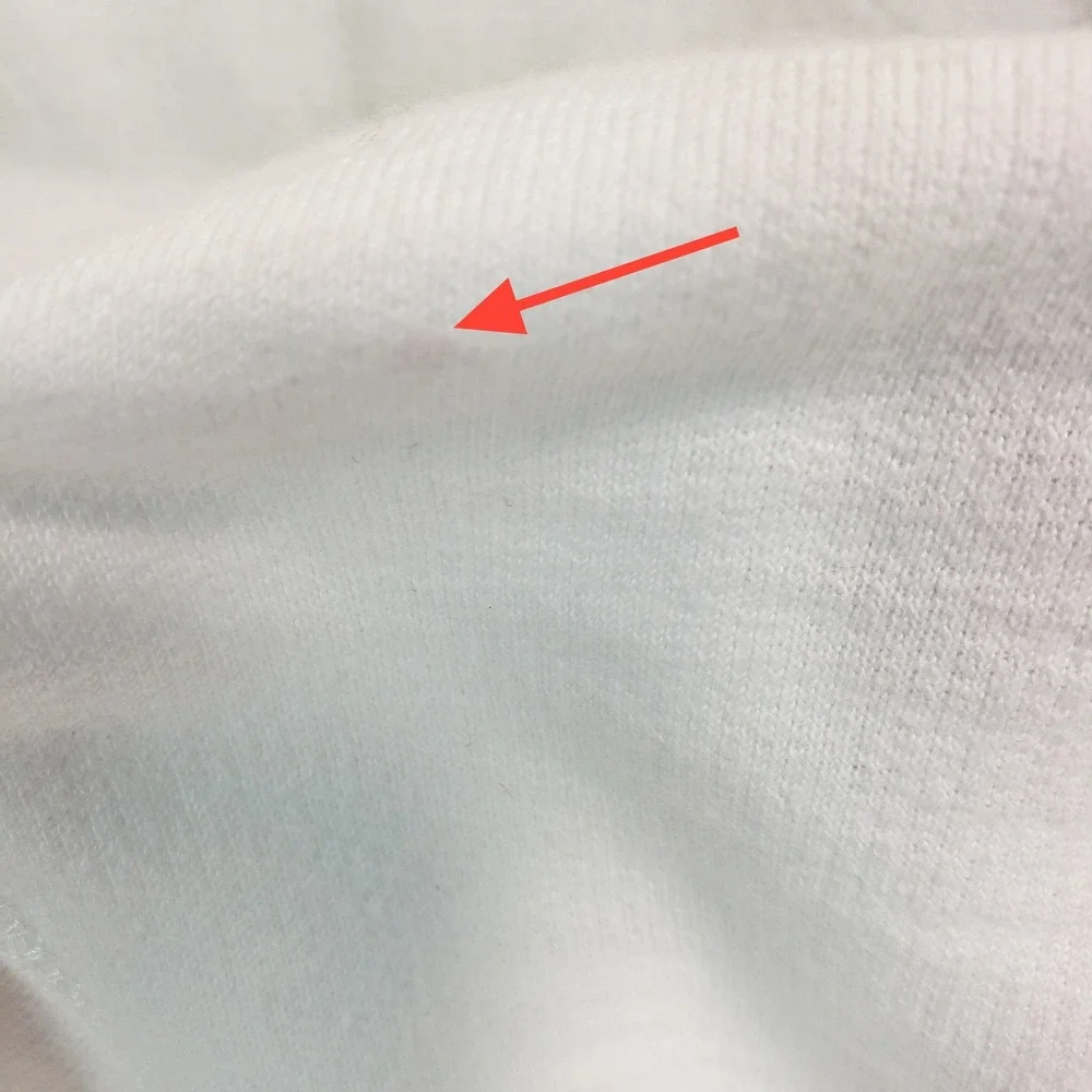 L.L. Bean Organic Cotton Quarter Zip Pullover Womens Medium White Blue 513193 - Picture 5 of 8